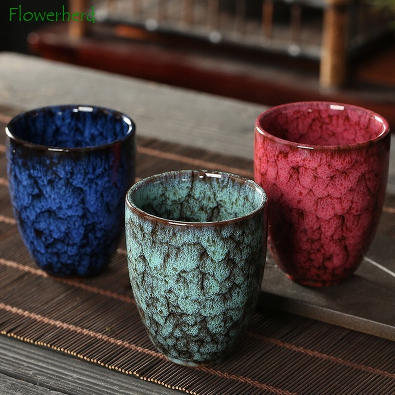 Japonský keramický porcelánový čajový riad, jeden veľký 250ml čajový hrnček na Yerba Maté, kávový hrnček, farebná sada čajových šálok Kung Fu