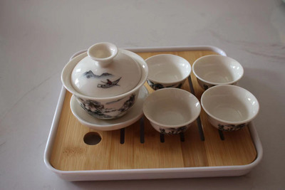 Ručne maľovaná čajová súprava z Číny, Dehua Gai Wan, biely porcelán, Gaiwan, porcelánová sada kanvíc na čaj na cesty, krásna a jednoduchá kanvica.