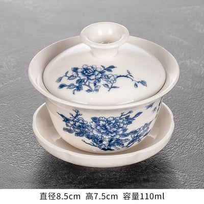 Ručne maľovaná čajová súprava z Číny, Dehua Gai Wan, biely porcelán, Gaiwan, porcelánová sada kanvíc na čaj na cesty, krásna a jednoduchá kanvica.