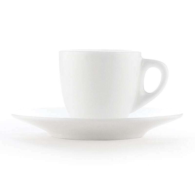 Nordic Style Simplicity Masívna biela keramická sada kávových šálkov Latte, malá miska, lacná 60ml talianska hrnček na espresso s podšálkami, veľkoobchodná sada