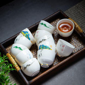 2 buc/set ceașcă de ceai din ceramică chinezească jad ceașcă de cafea bol mic de ceai lucrat manual set de ceai din porțelan Accesorii o singură ceașcă personală