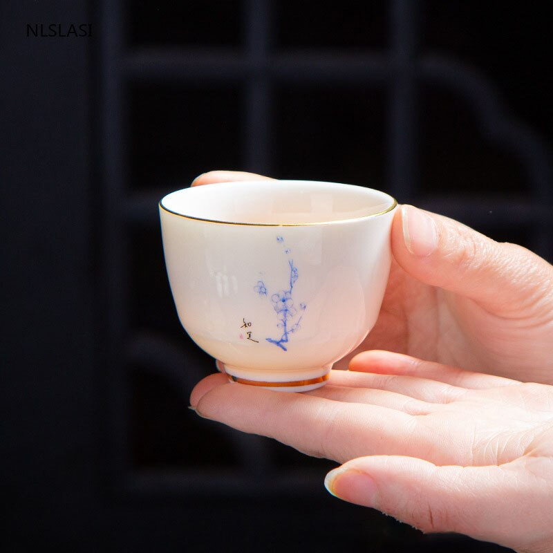 2 buc/set ceașcă de ceai din ceramică chinezească jad ceașcă de cafea bol mic de ceai lucrat manual set de ceai din porțelan Accesorii o singură ceașcă personală