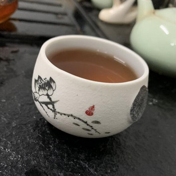 4 бр./лот Китайска керамична чаша за чай Ръчно изработена бутикова малка купа за чай Порцеланов сервиз за чай Аксесоари Главна чаша Лична единична чаша