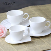 3 štýlové 2 ks porcelánové šálky na kávu s podšálkami, čisto biele popoludňajšie keramické hrnčeky na kávu, šálky na čaj s podnosmi, riad