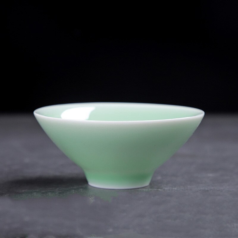 WSHYUFEI Biele porcelánové čajové šálky Ručne vyrobené keramické šálky Čínska čajová súprava Čajová miska Kancelária Domácnosť Majstrovské šálky 3 ks/sada