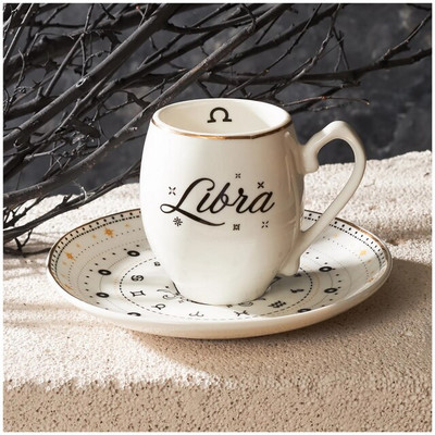 Set šalica i tanjurića za tursku kavu Vaga Škorpion Strijelac Jarac Vodenjak Ribe Horoskopski znakovi Moderan dizajn Kuhinja