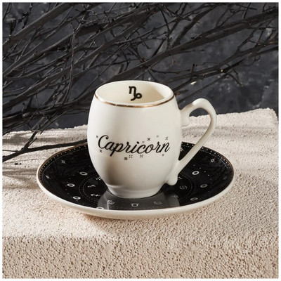Set šalica i tanjurića za tursku kavu Vaga Škorpion Strijelac Jarac Vodenjak Ribe Horoskopski znakovi Moderan dizajn Kuhinja