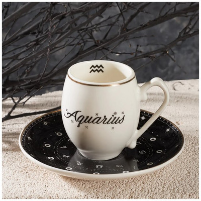 Set šalica i tanjurića za tursku kavu Vaga Škorpion Strijelac Jarac Vodenjak Ribe Horoskopski znakovi Moderan dizajn Kuhinja