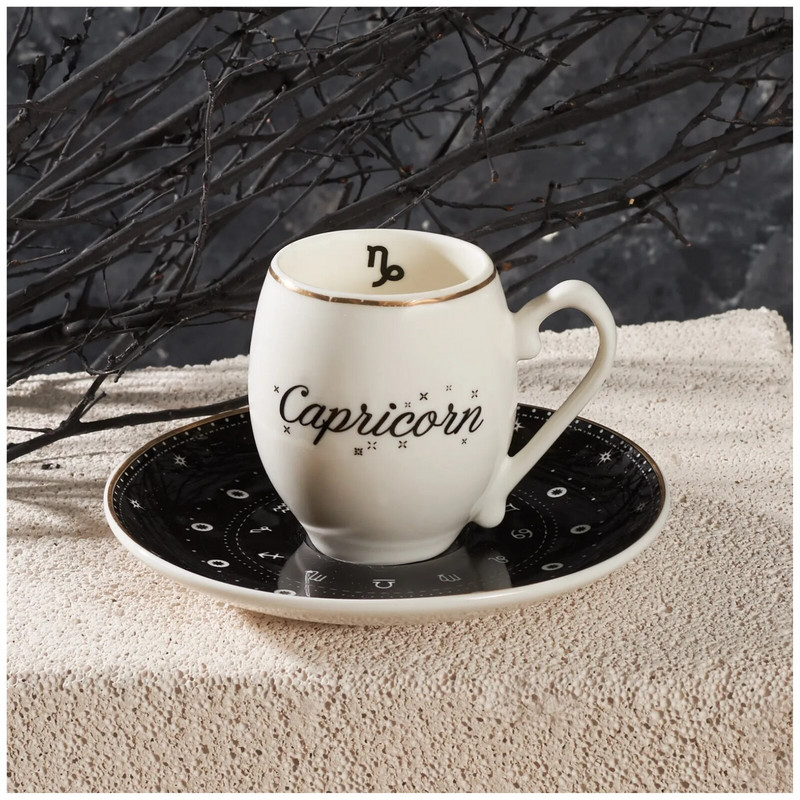 Set šalica i tanjurića za tursku kavu Vaga Škorpion Strijelac Jarac Vodenjak Ribe Horoskopski znakovi Moderan dizajn Kuhinja