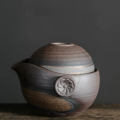 Japoniško stiliaus keraminis arbatinukas Kung Fu Gaiwan stambios keramikos virdulys vandens puodelis Nešiojami kelioniniai arbatos rinkiniai Biuro arbatos puodelis