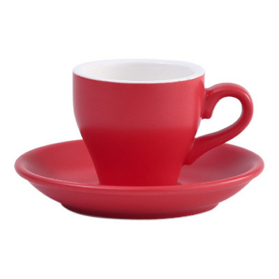 Sada šálok a podšálok na talianske espresso SHOT v cukríkovej farbe, 80 ml, mini čierny hrnček na kávu s matnou textúrou, šálky na tureckú kávu