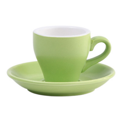 Sada šálok a podšálok na talianske espresso SHOT v cukríkovej farbe, 80 ml, mini čierny hrnček na kávu s matnou textúrou, šálky na tureckú kávu