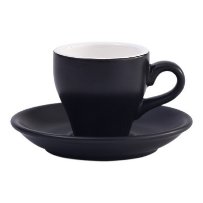 Sada šálok a podšálok na talianske espresso SHOT v cukríkovej farbe, 80 ml, mini čierny hrnček na kávu s matnou textúrou, šálky na tureckú kávu
