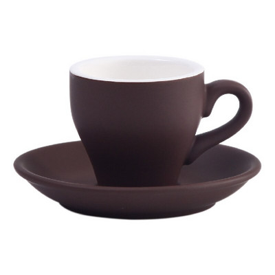 Sada šálok a podšálok na talianske espresso SHOT v cukríkovej farbe, 80 ml, mini čierny hrnček na kávu s matnou textúrou, šálky na tureckú kávu