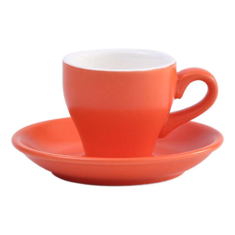 Sada šálok a podšálok na talianske espresso SHOT v cukríkovej farbe, 80 ml, mini čierny hrnček na kávu s matnou textúrou, šálky na tureckú kávu