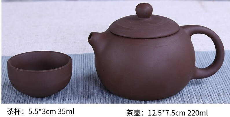 3buc/set de ceai;140-220ml Set de ceainice Yixing Clay 2 cesti de ceai 1 ceainic de argila Set de ceai portabil de calatorie; Set de oale de lut; ceașcă de ceai din China