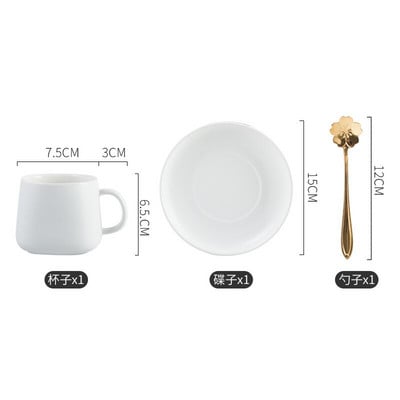 250ml vysoko kvalitný keramický hrnček na kávu, sada šálok a podšálok na kávu, európsky popoludňajší čierny čaj, cappuccino latte, tri farby, voliteľné
