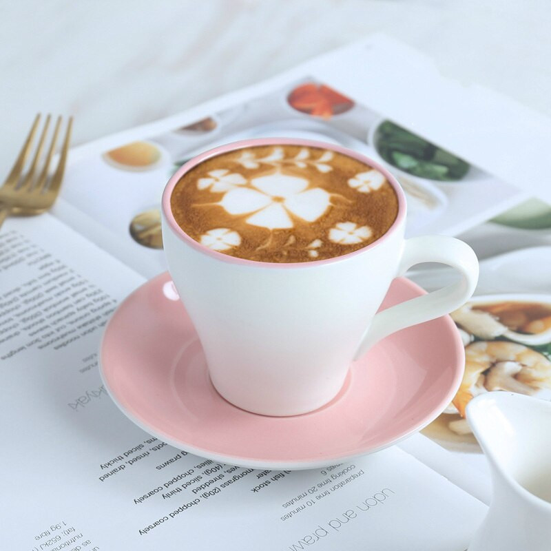 Nordic Style Frost Purity Keramický hrnček na kávu Latte, sada podšálok, malý espresso cappuccino hrnček, kaviareň Xicara čajový hrnček, šálka na čaj, šálka na čaj