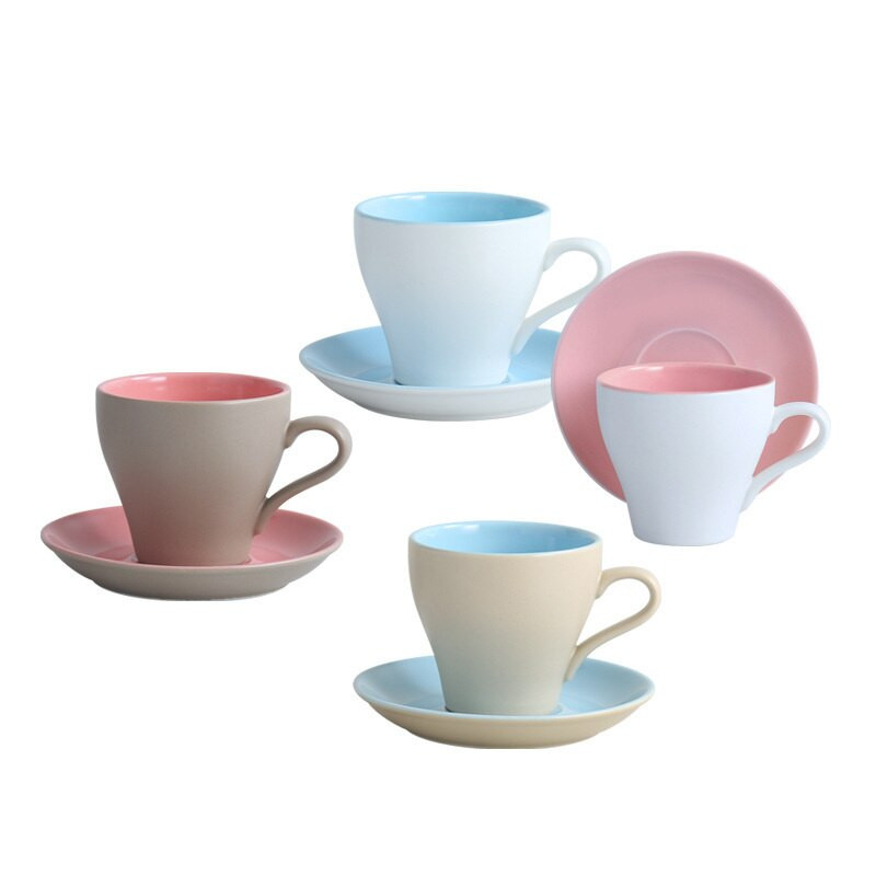 Nordic Style Frost Purity Keramický hrnček na kávu Latte, sada podšálok, malý espresso cappuccino hrnček, kaviareň Xicara čajový hrnček, šálka na čaj, šálka na čaj