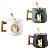 Crtana keramička šalica Trend Personality Kreativna šalica za kavu sa žličicom s poklopcem