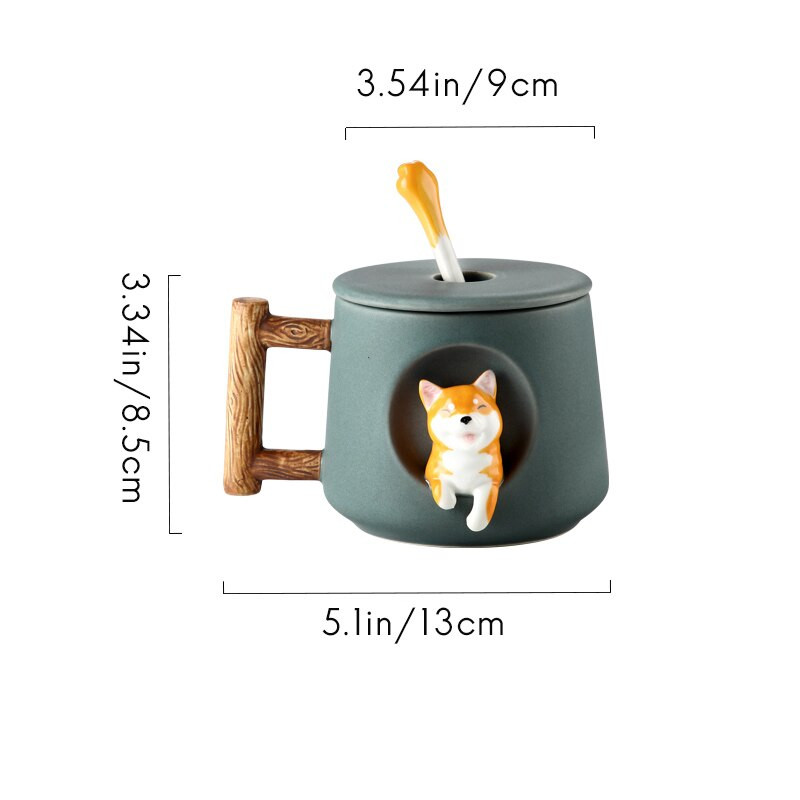 Crtana keramička šalica Trend Personality Kreativna šalica za kavu sa žličicom s poklopcem