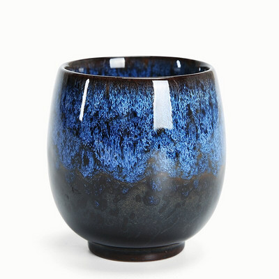 Keramický porcelánový čajový hrnček, čajový riad Junyao Glaze, jeden hrnček, veľký ohrievač rúk, vysoký hrnček, polomanuálny, Tianmu Drawing Master Cup