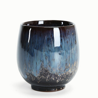 Keramický porcelánový čajový hrnček, čajový riad Junyao Glaze, jeden hrnček, veľký ohrievač rúk, vysoký hrnček, polomanuálny, Tianmu Drawing Master Cup