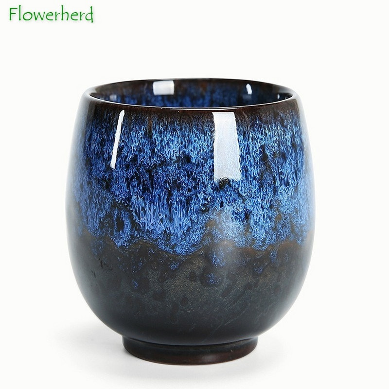 Keramický porcelánový čajový hrnček, čajový riad Junyao Glaze, jeden hrnček, veľký ohrievač rúk, vysoký hrnček, polomanuálny, Tianmu Drawing Master Cup