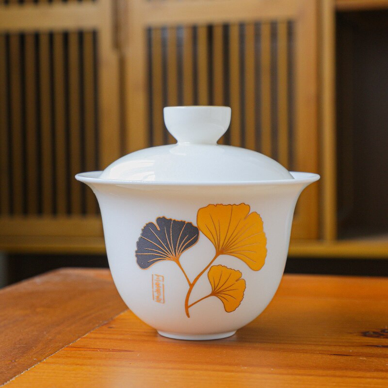 Keraminis arbatinukas Gaiwan su 3 puodeliais arbatos rinkiniais Namų biuro nešiojamas kelioninis arbatos rinkinys geriamasis indas