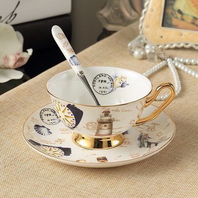 Royal Classical Bone China Brit fekete tea csésze Luxus kerámia kávéscsészék Kiváló minőségű porcelán