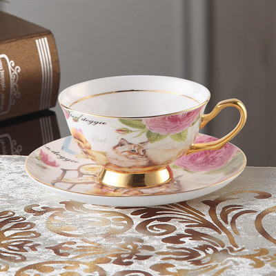 Royal Classical Bone China Brit fekete tea csésze Luxus kerámia kávéscsészék Kiváló minőségű porcelán