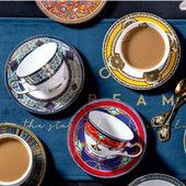 Hrnčeky na kávu, kráľovský kostný porcelán, cestovateľské umenie, maľba, keramické kreatívne šálky, sada lyžíc, darček, európsky luxusný tazas, kuchynská dekorácia