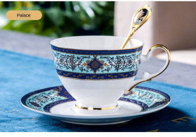 Hrnčeky na kávu, kráľovský kostný porcelán, cestovateľské umenie, maľba, keramické kreatívne šálky, sada lyžíc, darček, európsky luxusný tazas, kuchynská dekorácia