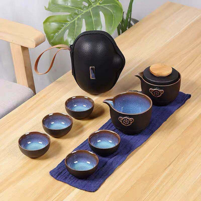 Augstas kvalitātes Ķīnas tējas ceļojumu tējas komplekts Kung Fu TeaSet Keramikas pārnēsājama tējkanna porcelāna tējkanna Gaiwan tējas krūzes tējas ceremonija