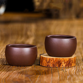 4 vnt./rinkinys Yixing autentiškas purpurinis molinis arbatos puodelis rankų darbo mažas arbatos dubuo Neapdorotos rūdos individualiai pritaikytas Master arbatos puodelis 80 ml