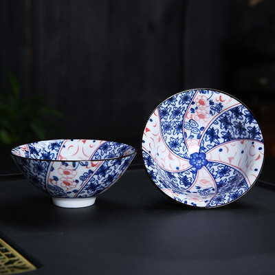 Plava i bijela porculanska šalica za čaj Ručno izrađena boutique mala zdjelica za čaj Retro keramički set za čaj Dodaci Višebojna Master šalica 68 ml