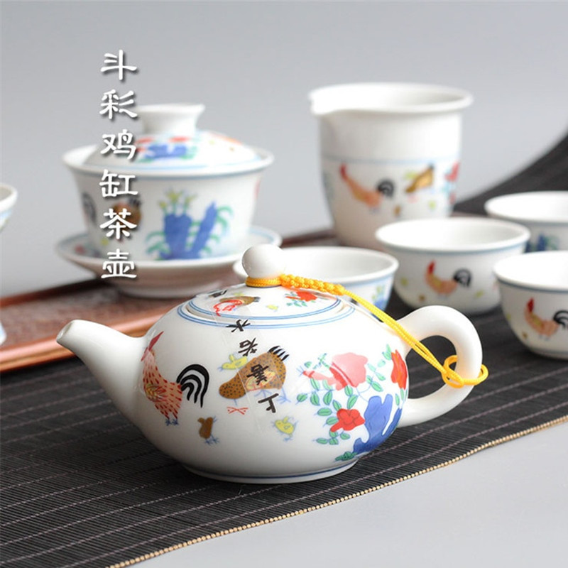 Kiniškas keramikinis porcelianinis Kung Fu arbatos rinkinys Arbatinė Kinija Archaistinis Gaidys Praktinė namų ūkio arbatos paslaugos Prekės Puodas ir puodelis