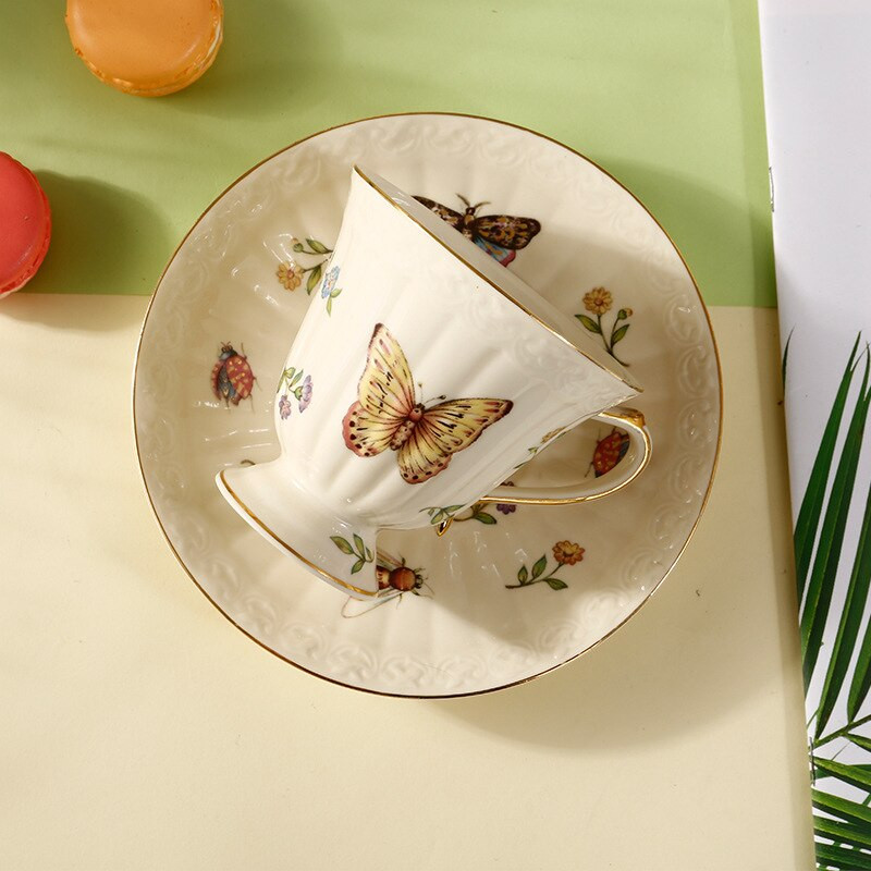 Retro, jauka kafijas tases katls Pnompeņas krējuma pēcpusdienas tēja Taza De Cafe keramikas tējas tase Virtuve Ēdināšana un bārs Kawaii