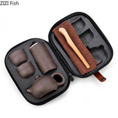 „Creative Travel“ nešiojamas arbatinukas „Quik“ puodelis Automobilių biuro lauko arbatinukas „Gaiwan Kung Fu“ arbatos rinkinys draugui, dovanų rinkinys, 1 puodas ir 4 puodeliai