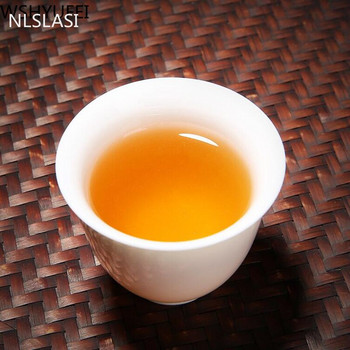 Бяла порцеланова чаша за чай Dehua Китайски ръчно изработен керамичен сервиз за чай Teacup Master Cup Tea Bowl Съдове за пиене, преносима лична единична чаша