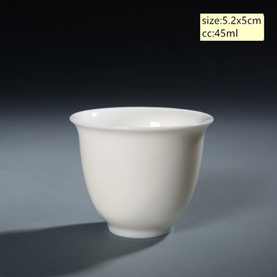 Dehua baltas porcelianinis arbatos puodelis Kinijos rankų darbo keraminis arbatos rinkinys arbatos puodelis Master Cup Arbatos dubuo Gėrimų indai nešiojami asmeniniai vienetiniai puodeliai