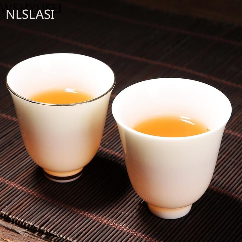 Dehua baltas porcelianinis arbatos puodelis Kinijos rankų darbo keraminis arbatos rinkinys arbatos puodelis Master Cup Arbatos dubuo Gėrimų indai nešiojami asmeniniai vienetiniai puodeliai
