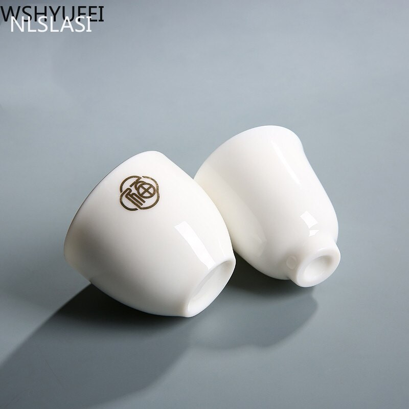 Dehua baltas porcelianinis arbatos puodelis Kinijos rankų darbo keraminis arbatos rinkinys arbatos puodelis Master Cup Arbatos dubuo Gėrimų indai nešiojami asmeniniai vienetiniai puodeliai