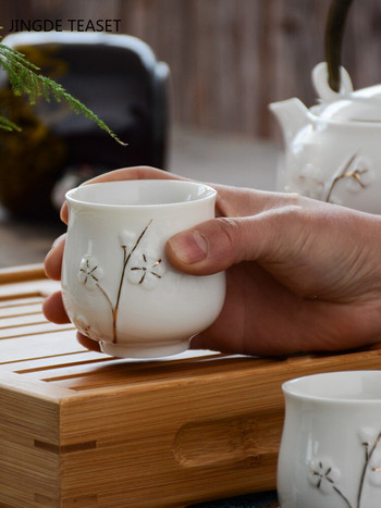 2 бр./лот Бутикова керамична чаша за чай Чаша за вода с дръжка Китайска ръчно изработена купа за чай Единична чаша Master Cups Чаша за домашен чай