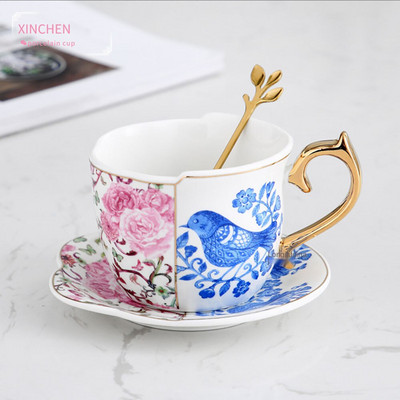 XINCHEN 2021 Pieno kavos puodeliai Lėkštė Šaukštas Popietės Arbata Tazas De Cafe rinkinys Didžiosios Britanijos kūrybinga keramika Šiaurės šalių pastoracinė asmenybė
