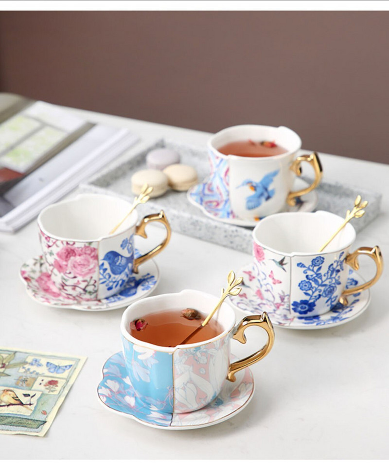 XINCHEN 2021 Mlijeko Šalice za kavu Tanjurić Žlica Poslijepodnevni čaj Tazas De Cafe Set Britanska kreativna keramika Nordijska pastoralna osobnost