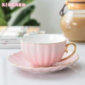 XINCHEN Pink Aranyos kreatív porcelán csésze és csészealj Kerámia Egyszerű teáskészletek Modern design Kávéscsészék Tazas Para Cafe