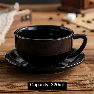 320 ml čaša Ffee Mug Tea šalice i tanjurići Setovi Tazas De Ceramica Creativas Japanska keramika Reljefna Fancy Latte šalica Čaj s mlijekom