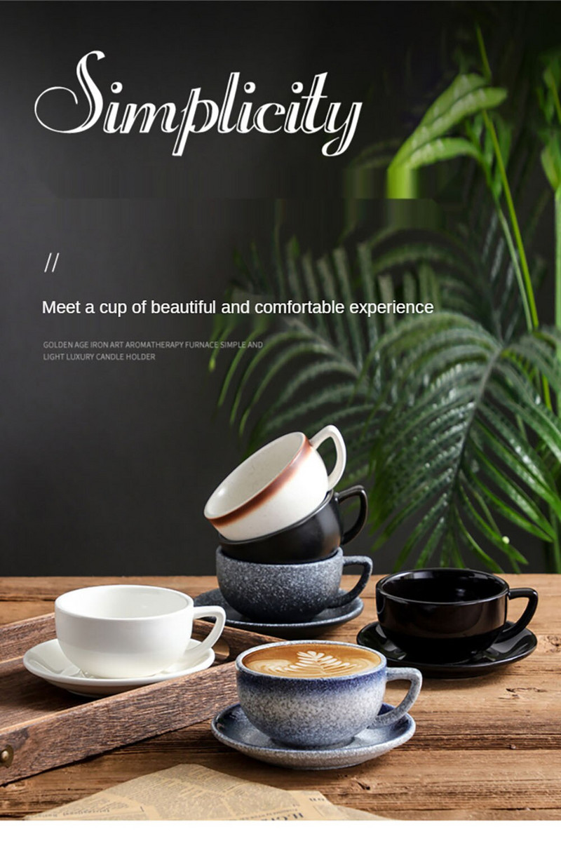 320ml kadička Ffee hrnček na čaj, sady šálok a podšálok Tazas De Ceramica Creativas japonský keramický reliéfny ozdobný pohár na latte, mliečny čaj