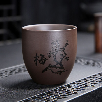 4vnt/rinkinys Yixing Purple molio arbatos puodelis Arbatos rinkinys Kelioninis nešiojamas arbatos dubuo Master Cup asmeninis arbatos puodelis Buitinis arbatos indas geriamasis 140ml